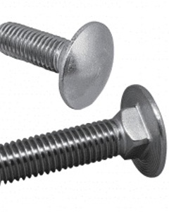 Mushroom head square bolt 1/4" x 4"  white zinc